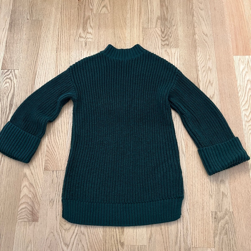 Isabel Maternity green chunky knit maternity sweater with bell sleeves, small